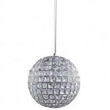 Φωτιστικό Κρεμαστό Κρυστάλλινο Μονόφωτο Φ28cm E27 230V Χρώμιο 955KATELYN1